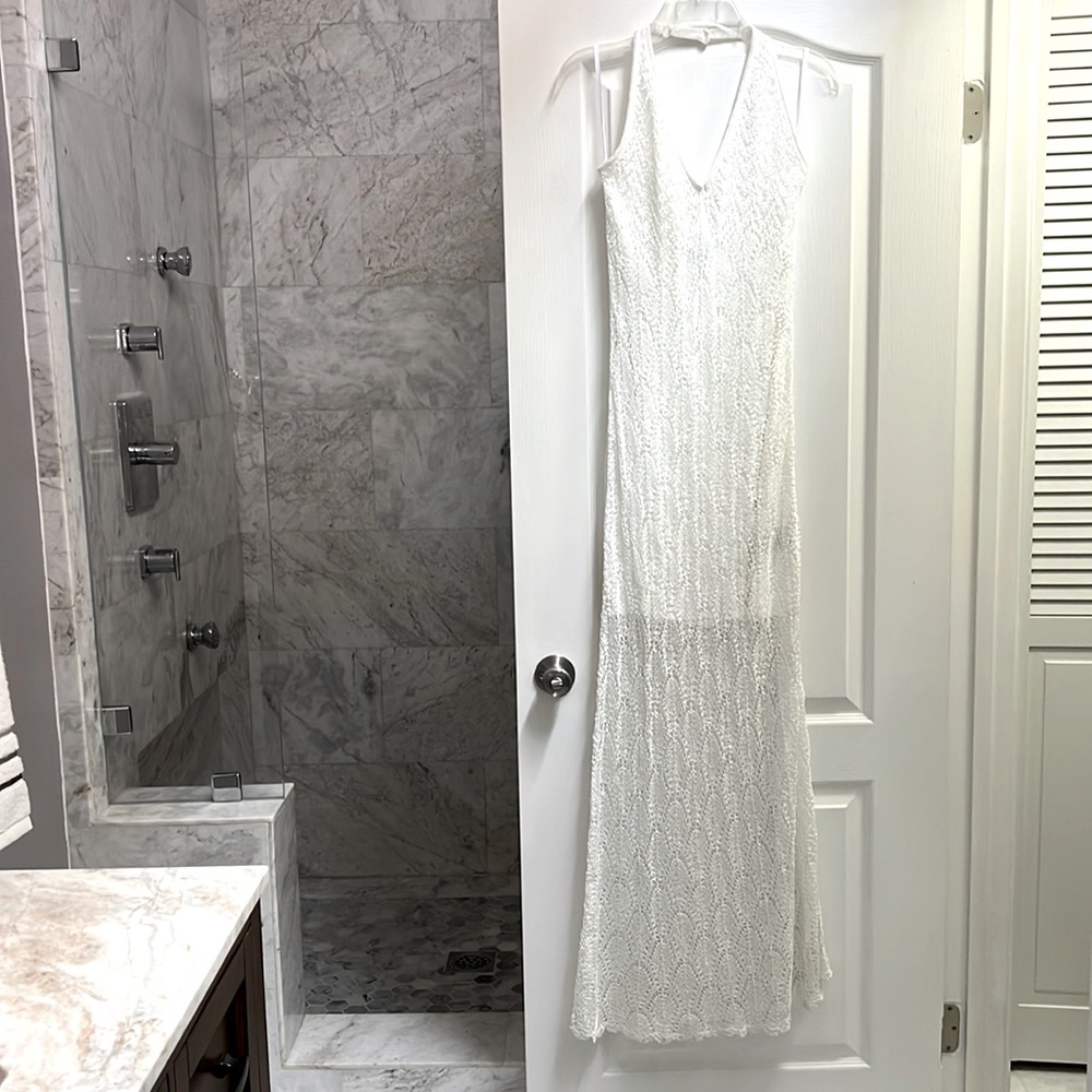 Bebe White Lace Maxi Dress